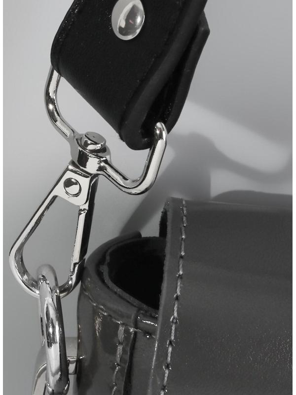 Ручка для сумки, с карабинами, 100 ± 1 см × 2,5 см, цвет чёрный