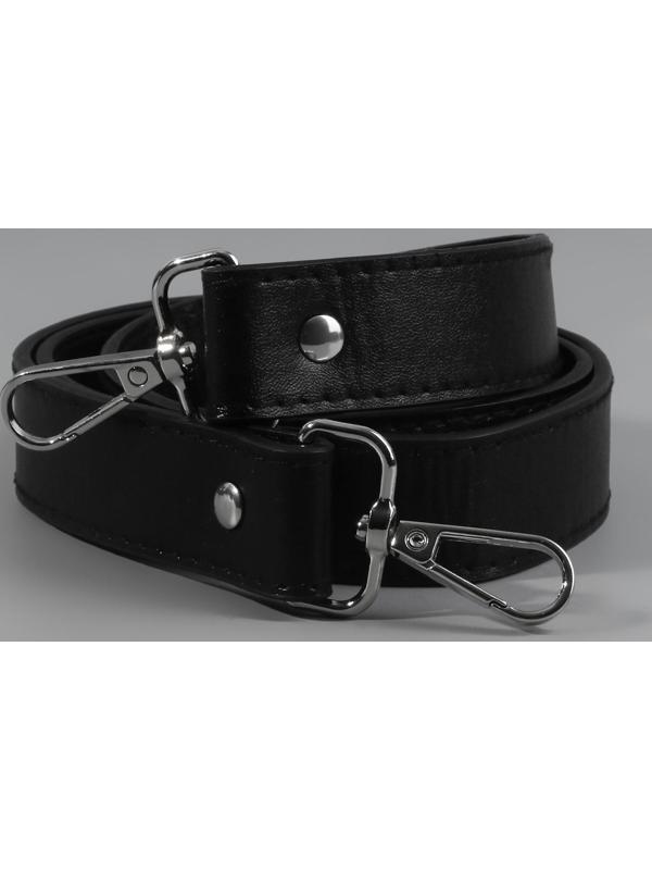 Ручка для сумки, с карабинами, 100 ± 1 см × 2,5 см, цвет чёрный