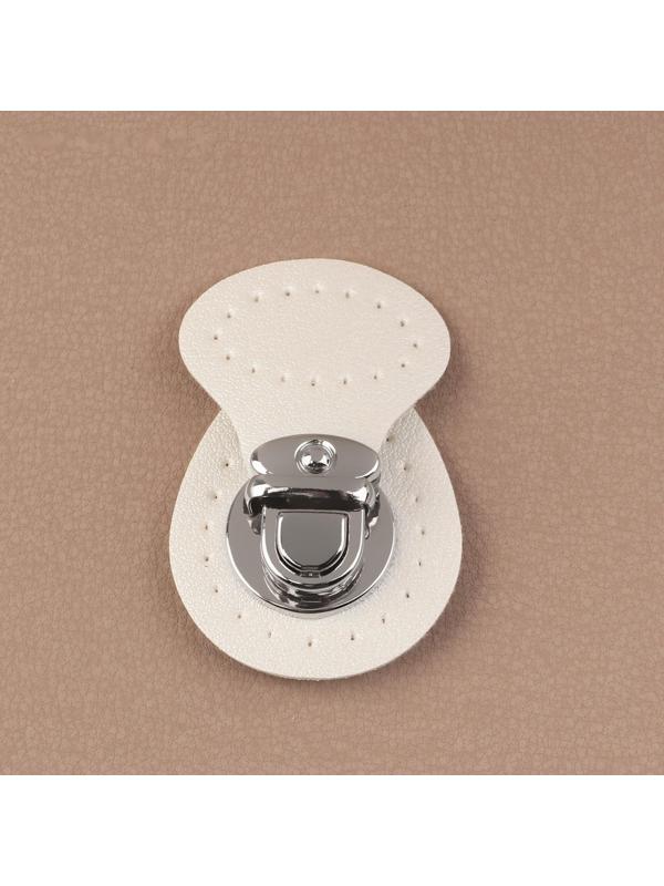 Застёжка для сумки, пришивная, 6 × 4 см, цвет белый