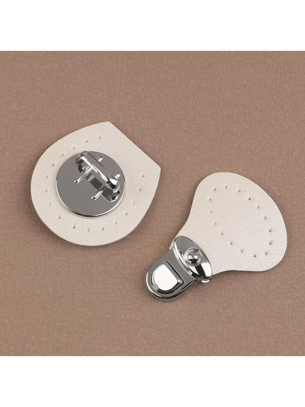 Застёжка для сумки, пришивная, 6 × 4 см, цвет белый