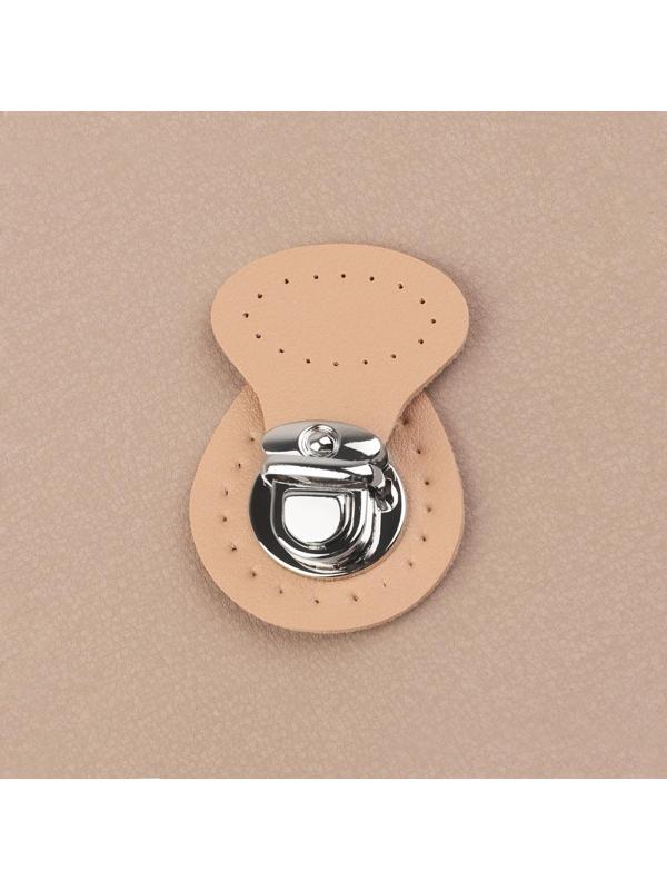 Застёжка для сумки, пришивная, 6 × 4 см, цвет бежевый