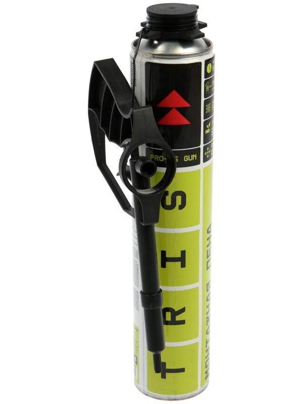 Пена монтажная Tris PRO-65 GUN, профессиональная, с пистолетом, 1000 мл