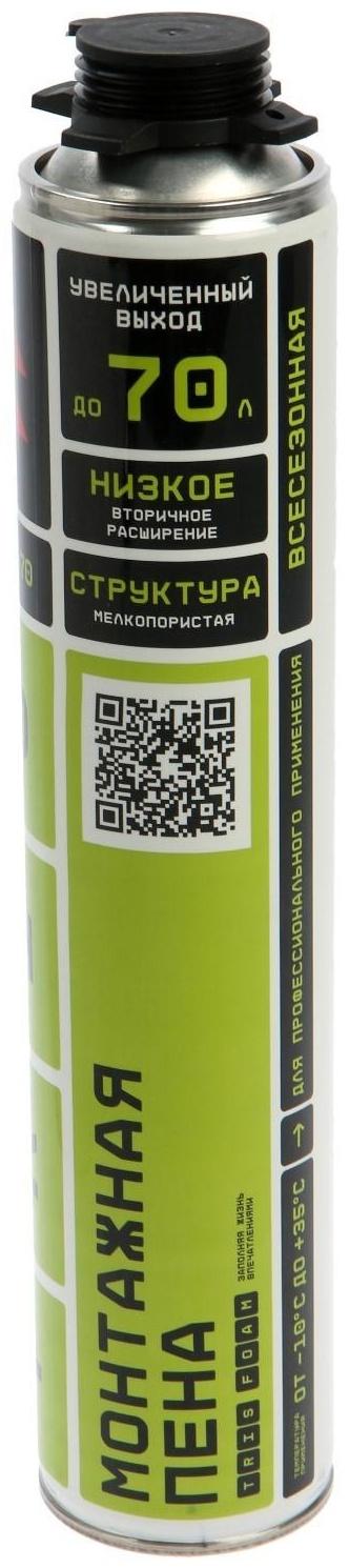 Пена монтажная Tris PRO-70, пистолетная, профессиональная, 1000 мл