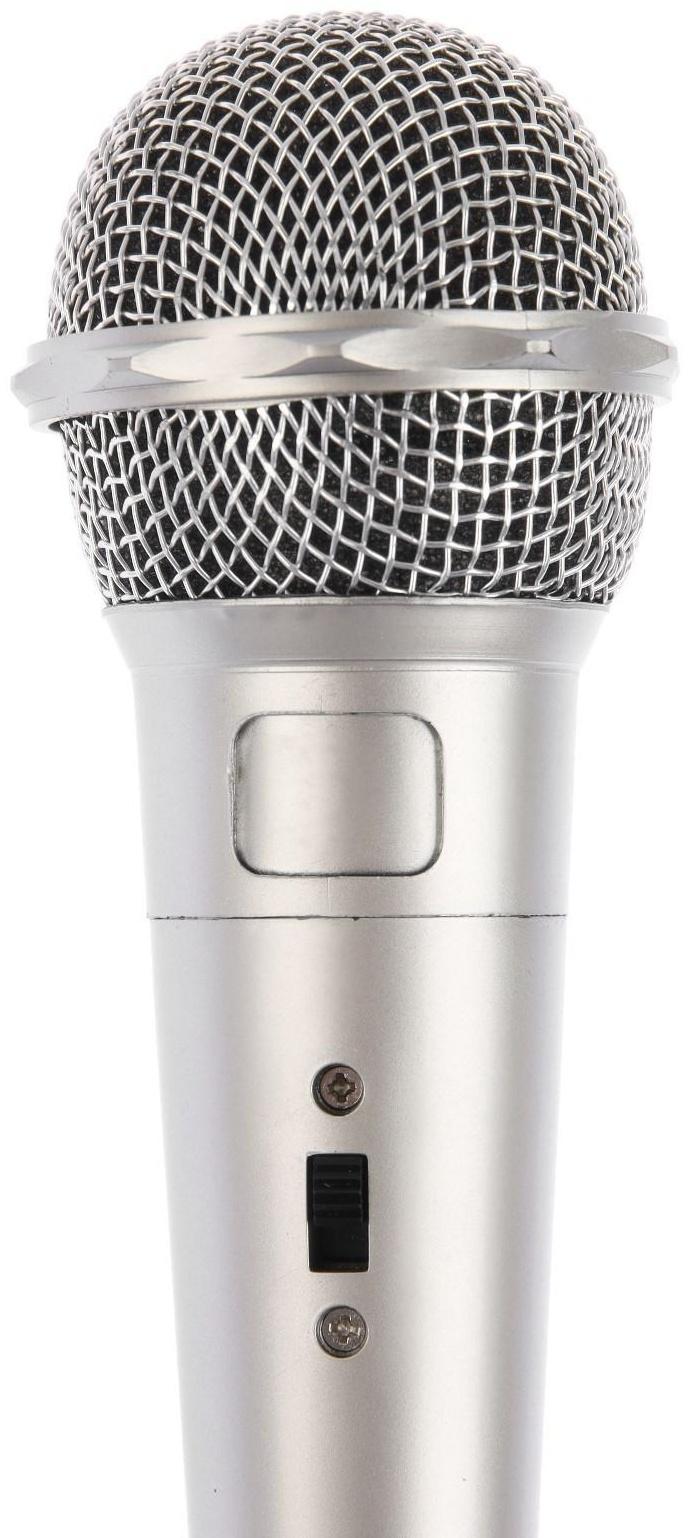 Микрофон для караоке G-105, проводной, 1.2 м, серебристый