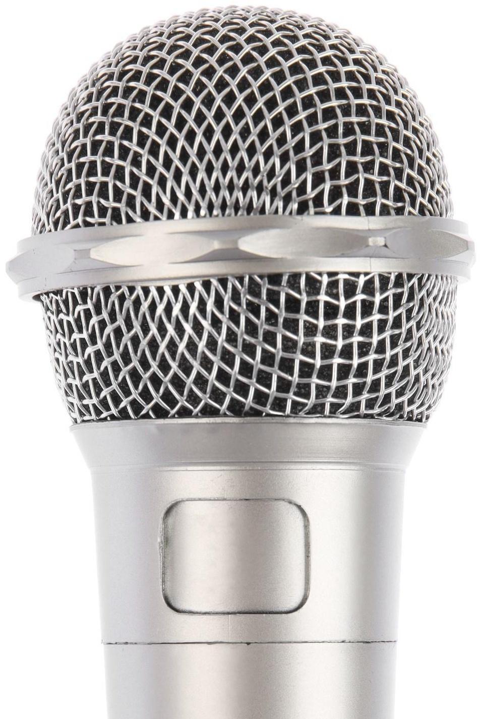 Микрофон для караоке G-105, проводной, 1.2 м, серебристый