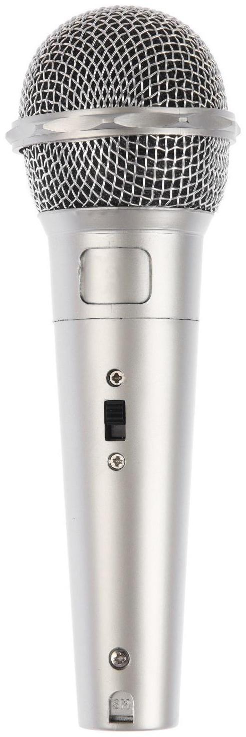 Микрофон для караоке G-105, проводной, 1.2 м, серебристый