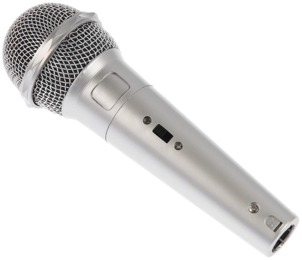 Микрофон для караоке G-105, проводной, 1.2 м, серебристый