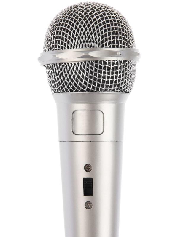 Микрофон для караоке G-105, проводной, 1.2 м, серебристый