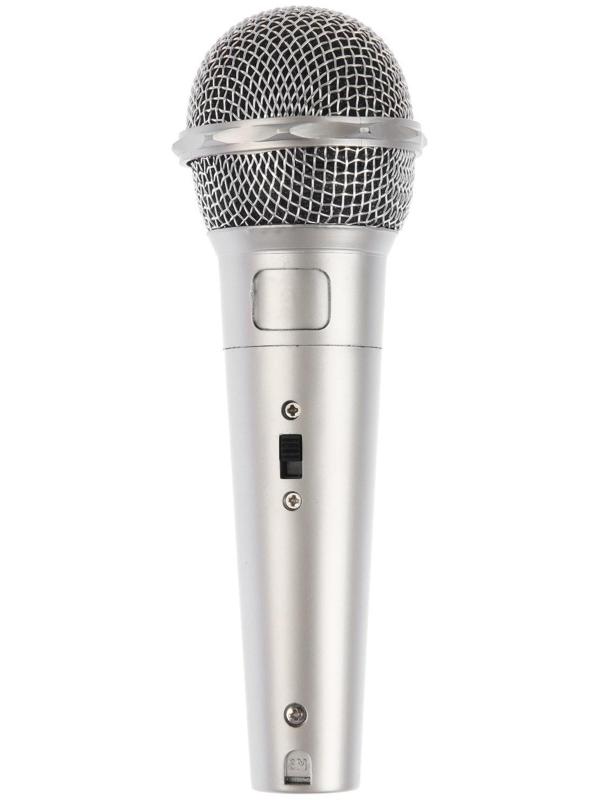 Микрофон для караоке G-105, проводной, 1.2 м, серебристый