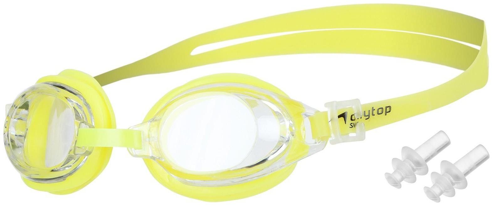 Очки для плавания, детские + беруши, цвет жёлтый