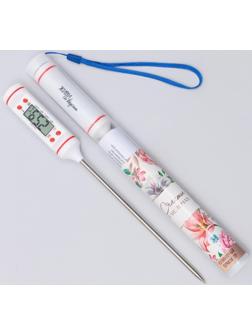 Кулинарный термометр «Живи со вкусом», белый