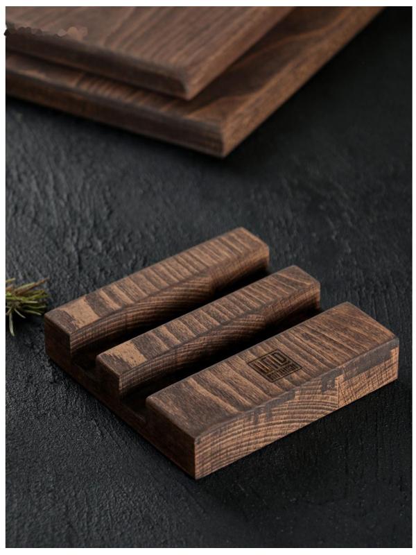 Набор разделочных досок на подставке Wild Kitchen, 34.5×19×2 см и 28.5×16 см, бук темный