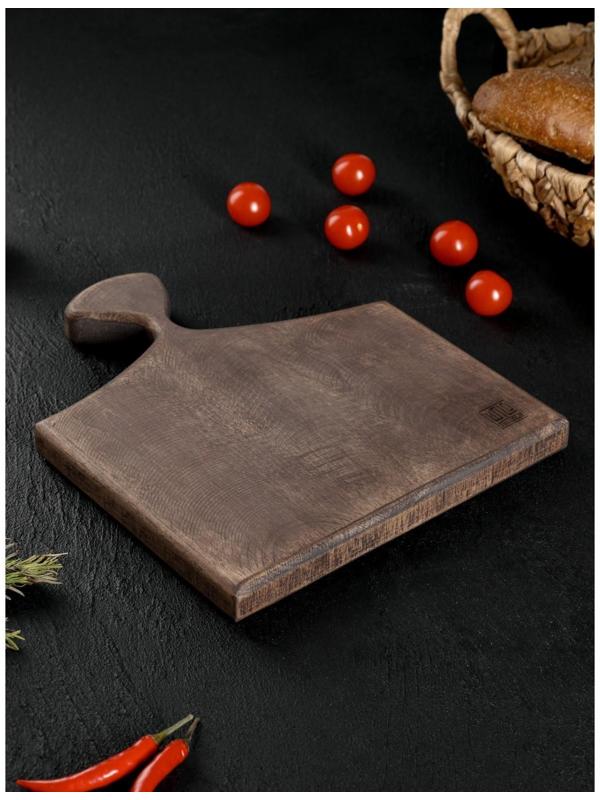 Разделочная доска для подачи Wild Kitchen, 26×22×2.5 см, граб темный