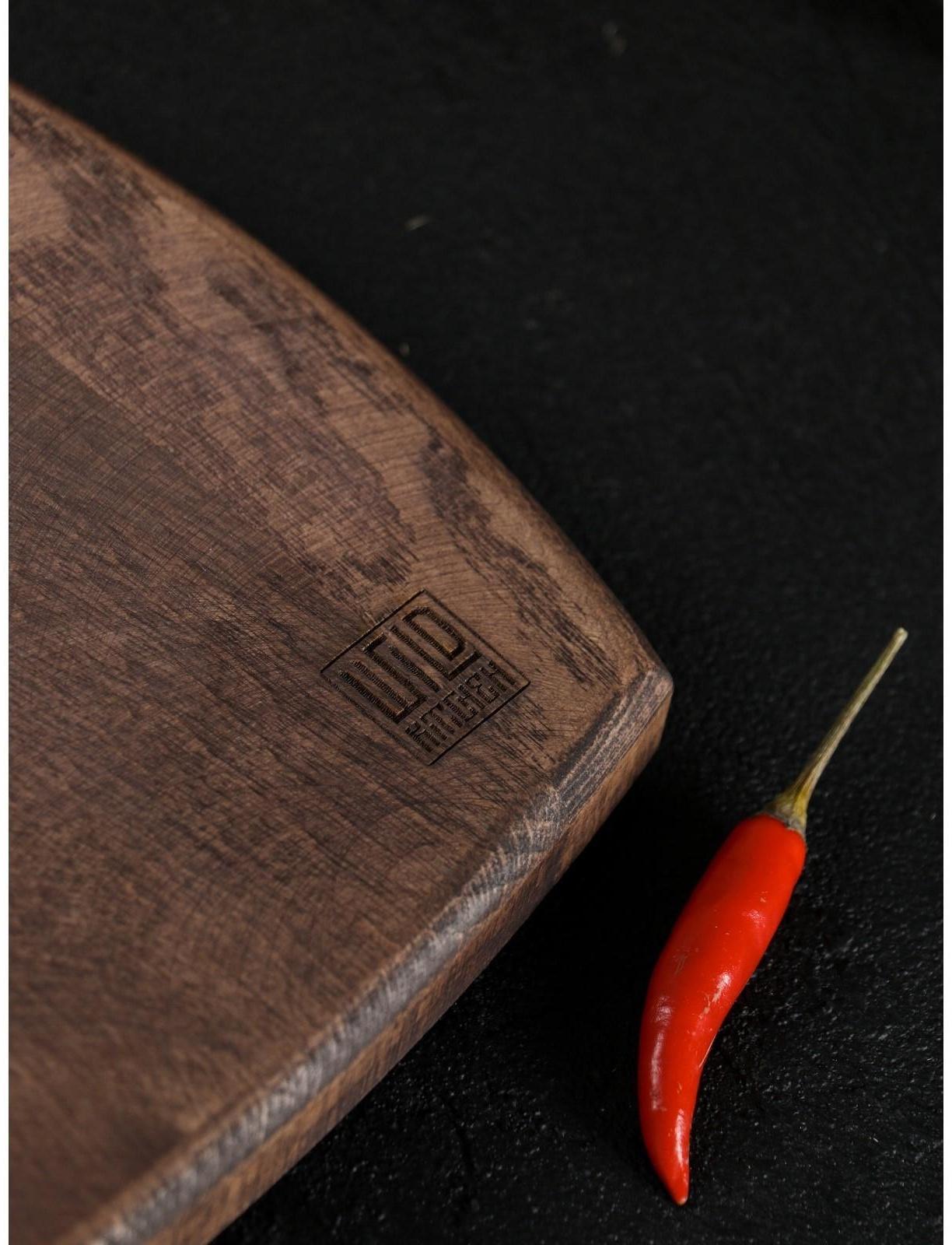 Разделочная доска для подачи Wild Kitchen, 23×20×2.5 см, граб темный