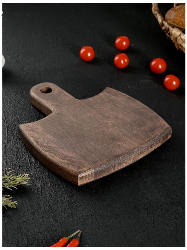 Разделочная доска для подачи Wild Kitchen, 23×20×2.5 см, граб темный