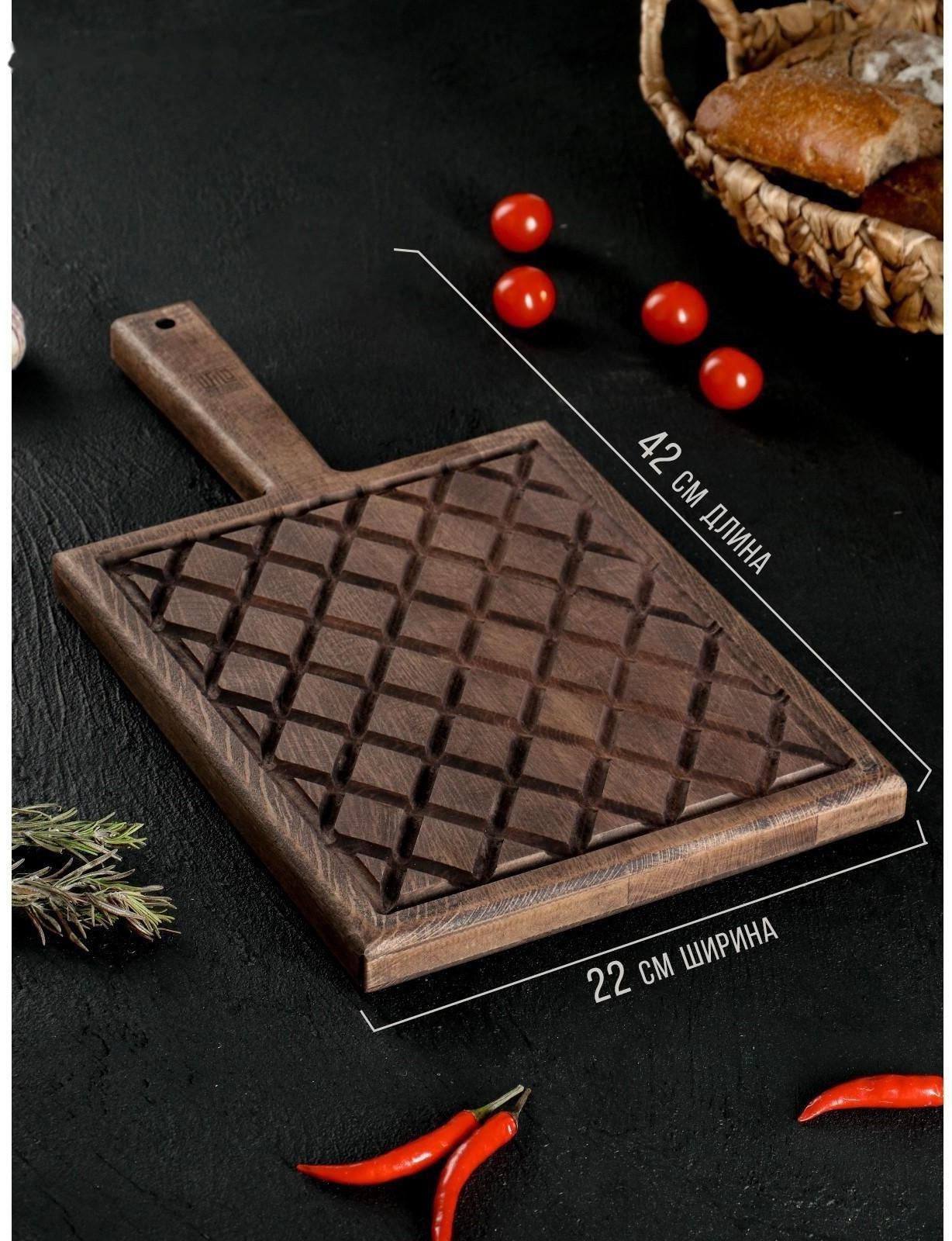 Разделочная доска для подачи Wild Kitchen, 42×22×2.5 см, граб темный