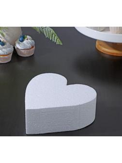 Фальшярус для торта «Сердце», d=18 см, h=7 см, цвет белый