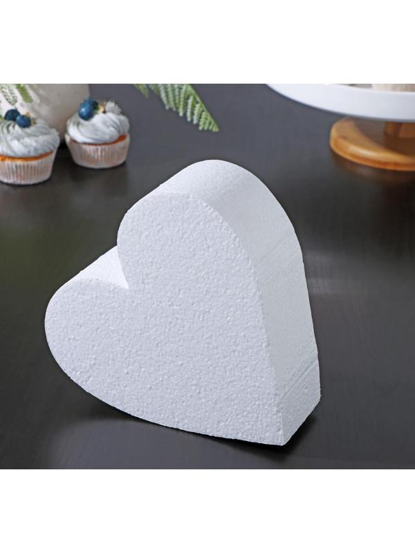 Фальшярус для торта «Сердце», d=18 см, h=7 см, цвет белый