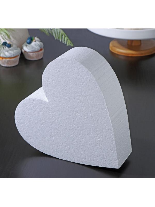 Фальшярус для торта «Сердце», d=22 см, h=7 см, цвет белый