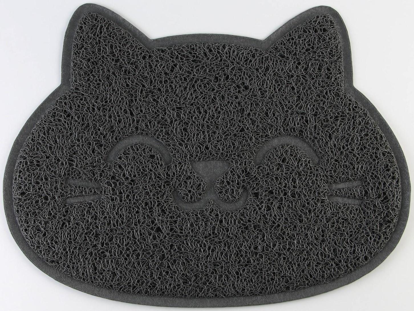 Коврик универсальный под миску и лоток «Мордочка», 30х40 см, серый