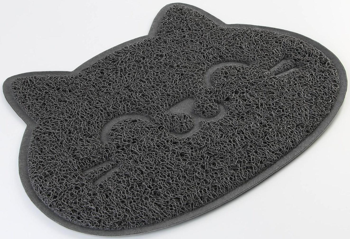 Коврик универсальный под миску и лоток «Мордочка», 30х40 см, серый