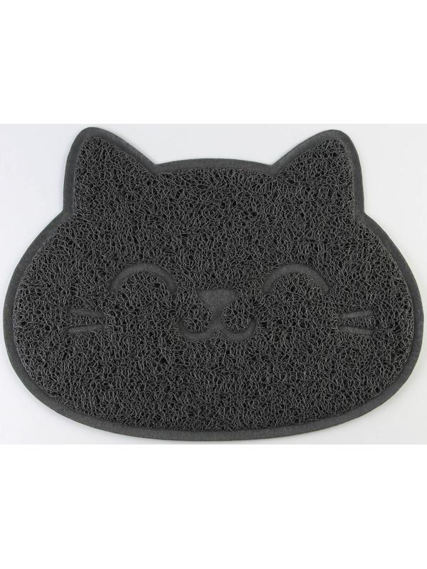 Коврик универсальный под миску и лоток «Мордочка», 30х40 см, серый