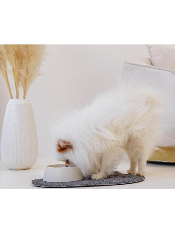 Коврик универсальный под миску и лоток «Мордочка», 30х40 см, серый