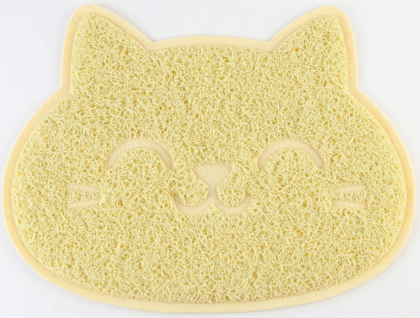 Коврик универсальный под миску и лоток «Мордочка», 30х40 см, бежевый