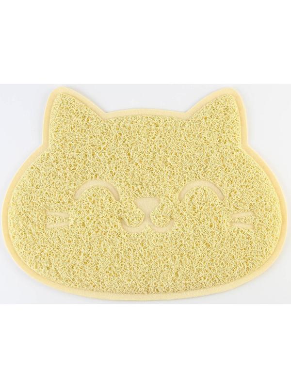 Коврик универсальный под миску и лоток «Мордочка», 30х40 см, бежевый