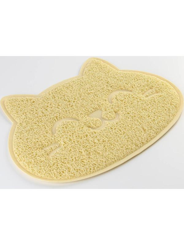 Коврик универсальный под миску и лоток «Мордочка», 30х40 см, бежевый