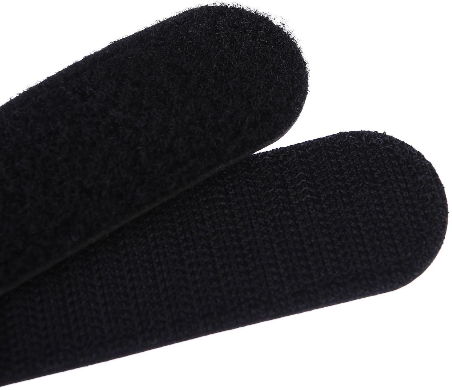 Карабин для сумки на коляску, липучка из экокожи, цвет черный