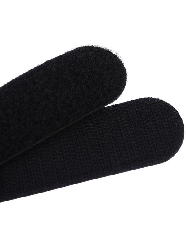 Карабин для сумки на коляску, липучка из экокожи, цвет черный