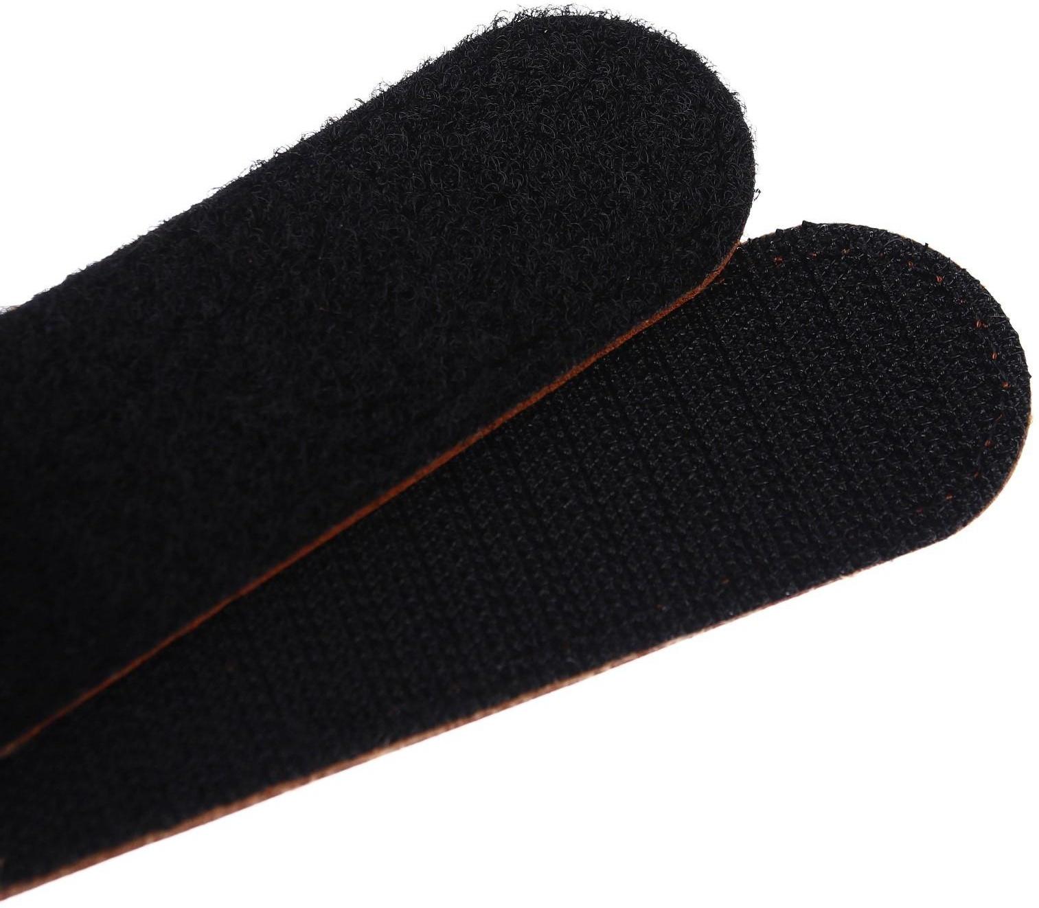 Карабин для сумки на коляску, липучка из экокожи, цвет коричневый