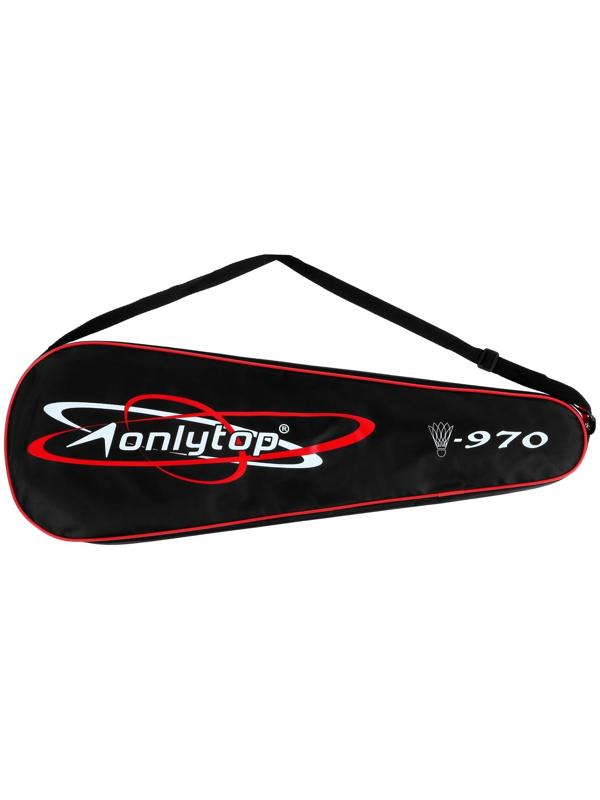 Ракетки для бадминтона ONLYTOP, алюминиевые, набор 2 шт., в чехле, цвет красный/белый