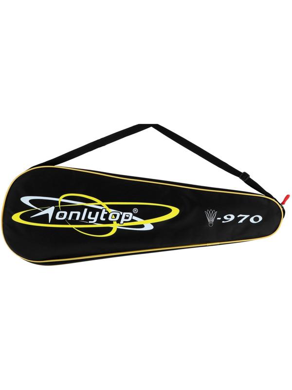 Ракетки для бадминтона ONLYTOP, алюминиевые, набор 2 шт., в чехле, цвет синий/белый