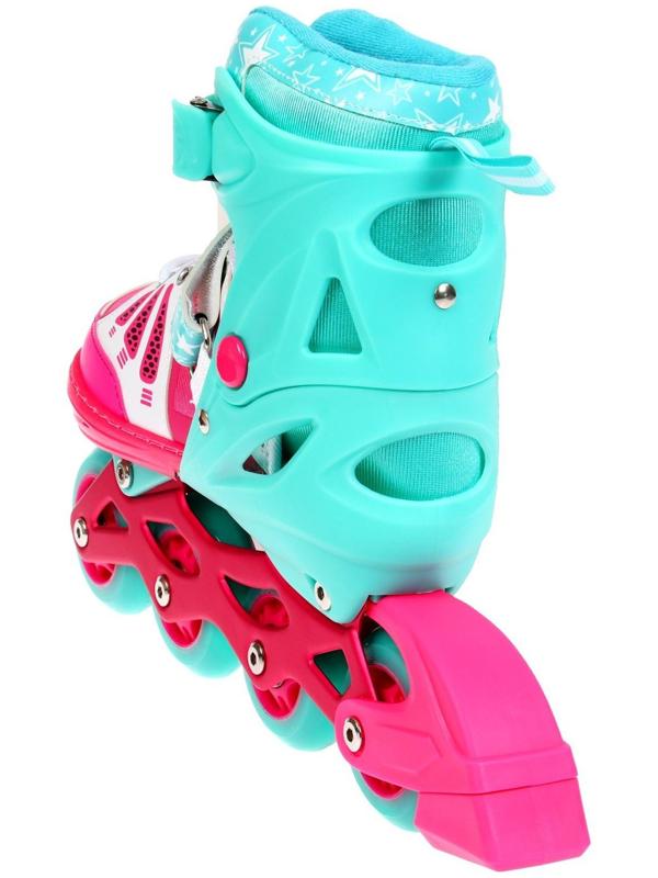 Роликовые коньки раздвижные, р. 34-37, светящиеся колёса PU 64 мм, алюминиевая рама, ABEC 7