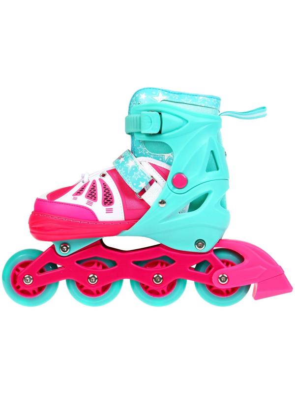 Роликовые коньки раздвижные, р. 34-37, светящиеся колёса PU 64 мм, алюминиевая рама, ABEC 7