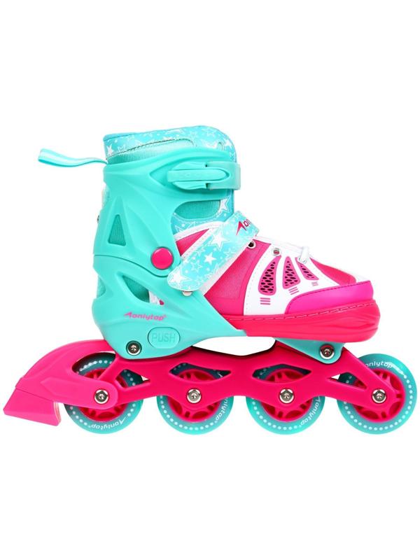 Роликовые коньки раздвижные, р. 34-37, светящиеся колёса PU 64 мм, алюминиевая рама, ABEC 7