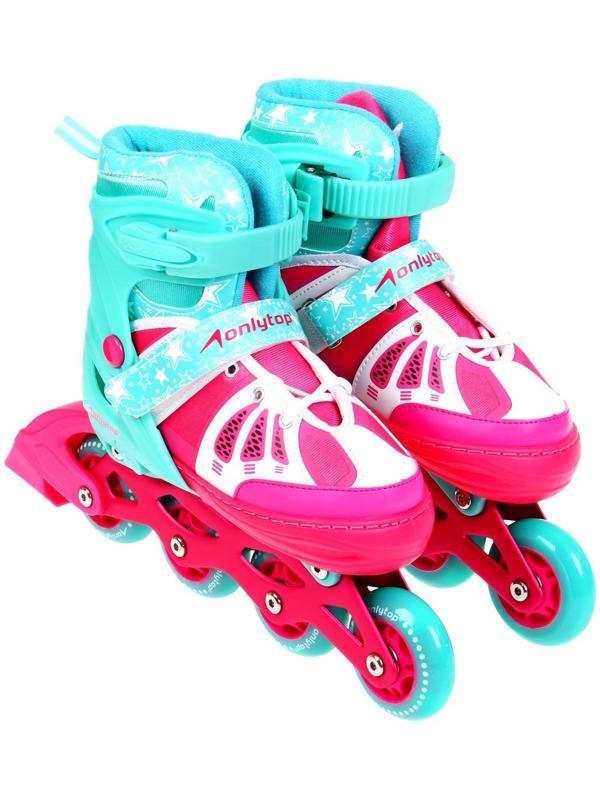 Роликовые коньки раздвижные, р. 34-37, светящиеся колёса PU 64 мм, алюминиевая рама, ABEC 7