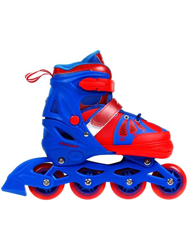 Роликовые коньки раздвижные, р. 30-33, светящиеся колёса PU 64 мм, алюминиевая рама, ABEC 7