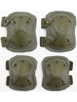Набор 2 наколенника, 2 налокотника, зеленый
