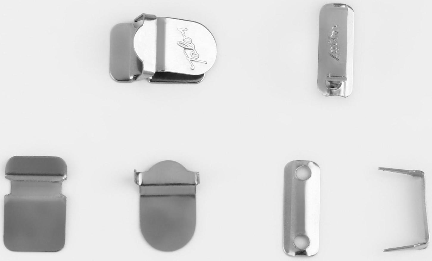 Крючки на прокол для брюк и юбок, 2 шипа, 1,8 × 1,6 см, 2 шт, цвет серебряный