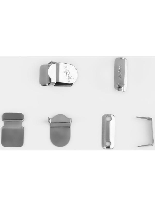 Крючки на прокол для брюк и юбок, 2 шипа, 1,8 × 1,6 см, 2 шт, цвет серебряный