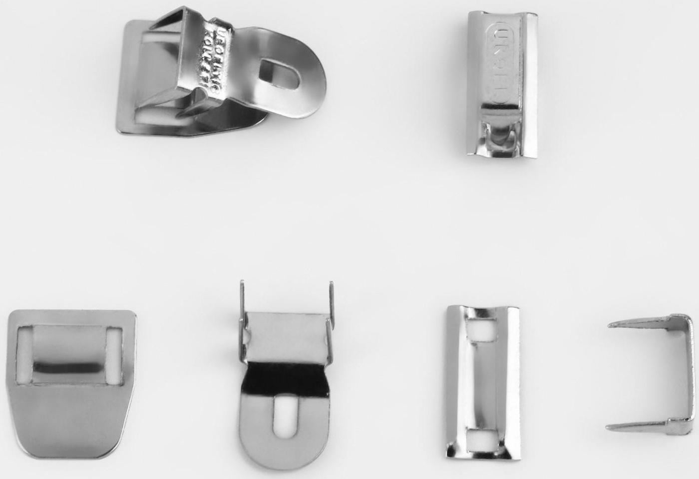 Крючки на прокол для брюк и юбок, 4 шипа, 1,7 × 1,7 см, 2 шт, цвет серебряный