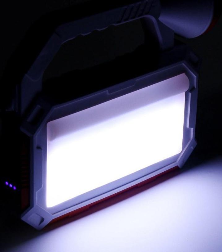 Фонарь прожекторный аккумуляторный, 5 Вт, 7200 мАч, XPG, IP65,солнечная батарея,21.4х20.5 см   93840