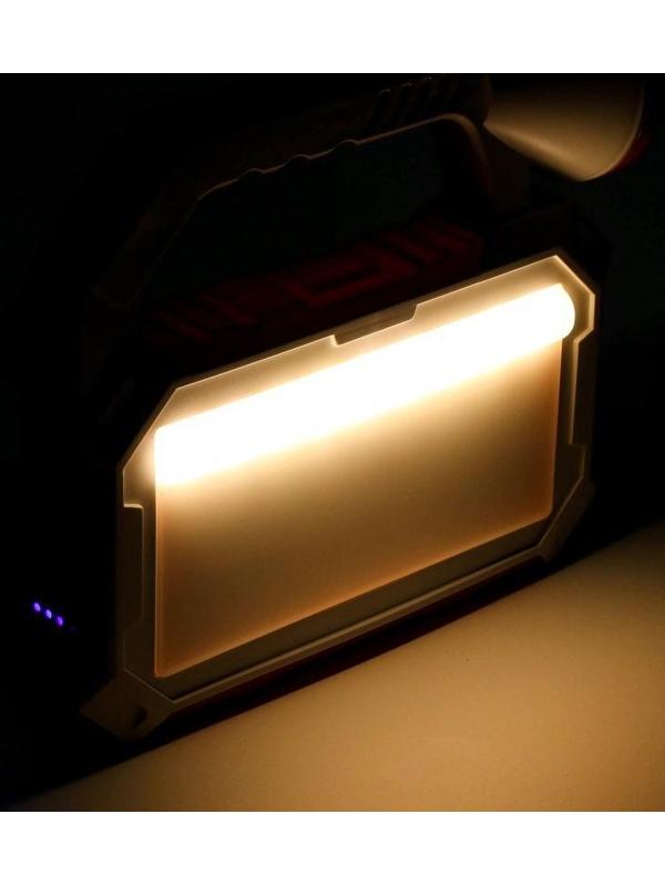 Фонарь прожекторный аккумуляторный, 5 Вт, 7200 мАч, XPG, IP65,солнечная батарея,21.4х20.5 см   93840