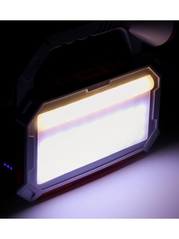 Фонарь прожекторный аккумуляторный, 5 Вт, 7200 мАч, XPG, IP65,солнечная батарея,21.4х20.5 см   93840