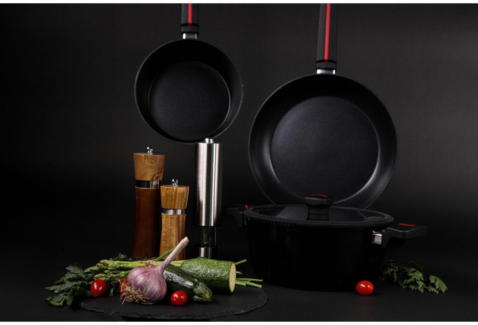 Ковш Magistro Flame, d=20 см, h=8,8 см, с крышкой, антипригарное покрытие, индукция