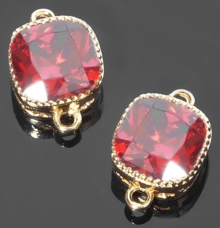 Коннектор (набор 2шт), 5*5мм, цвет красный в золоте