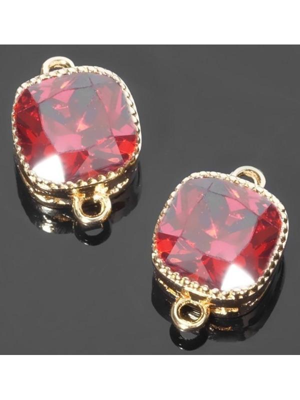 Коннектор (набор 2шт), 5*5мм, цвет красный в золоте